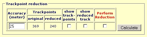 Trackpoint Reduction Table